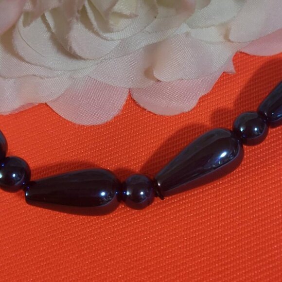 New, Blue Color, Hematite Beaded Stretch Bracelet, 145.00ctw - Picture 3 of 5